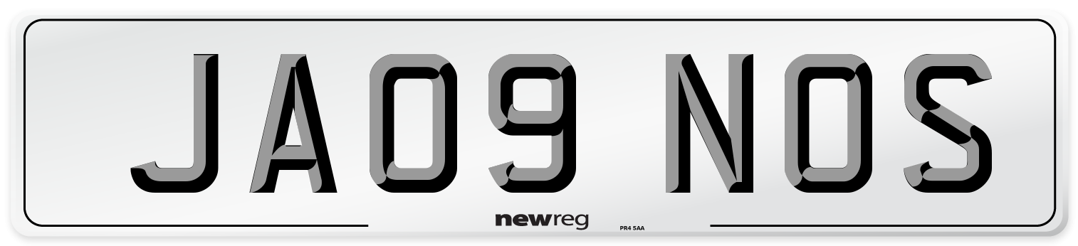 JA09 NOS Number Plate from New Reg